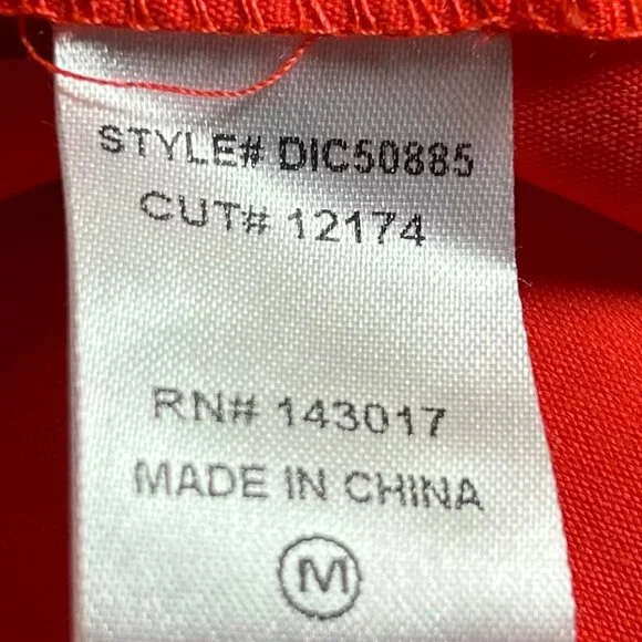 Like new! Ces Femme Orange Smocked Waist Tiered Ruffle Dress Size Medium - Picture 6 of 7